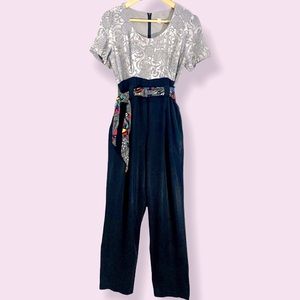 80’s Vintage Jumpsuit Multi-Color Belt